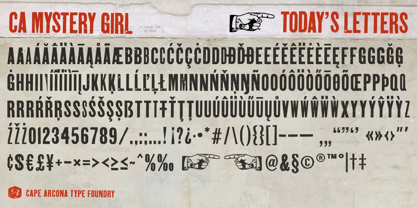 Example font CA Mystery Girl #2